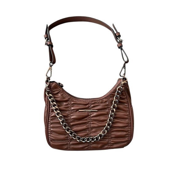 Aldo Brown Leather Chain Shoulder Bag - Picture 1 of 2